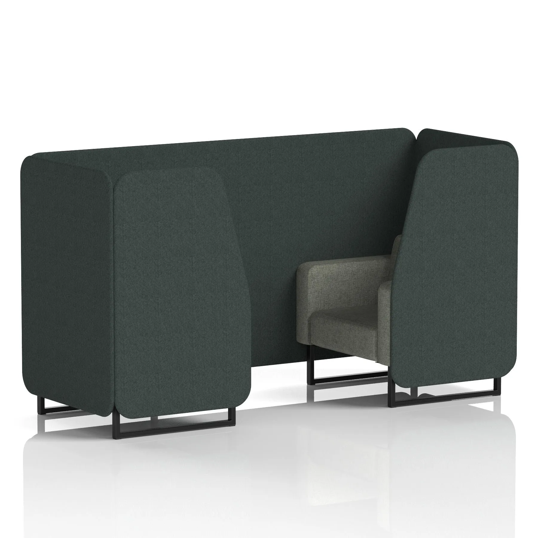 Rivet - Charcoal Panels And Vitreous Sofa