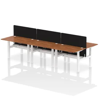 Air Back-to-Back Height Adjustable Bench Desk - 6 Person
