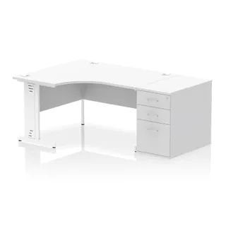 Impulse Cable Managed Crescent Desk Workstation