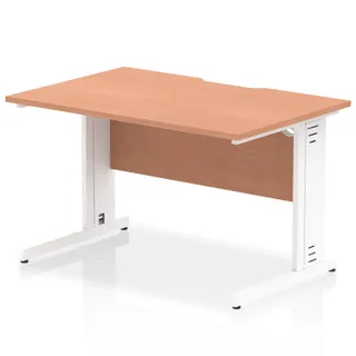 Impulse Scalloped Edge Straight Desk Cable Managed Leg