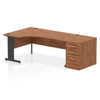 Impulse Cable Managed Crescent Desk Workstation