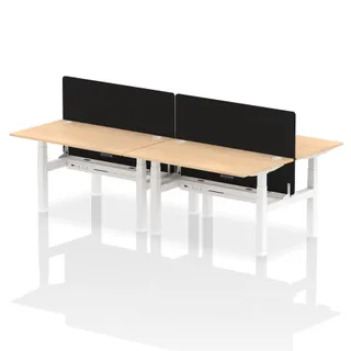 Air Back-to-Back Height Adjustable Bench Desk - 4 Person