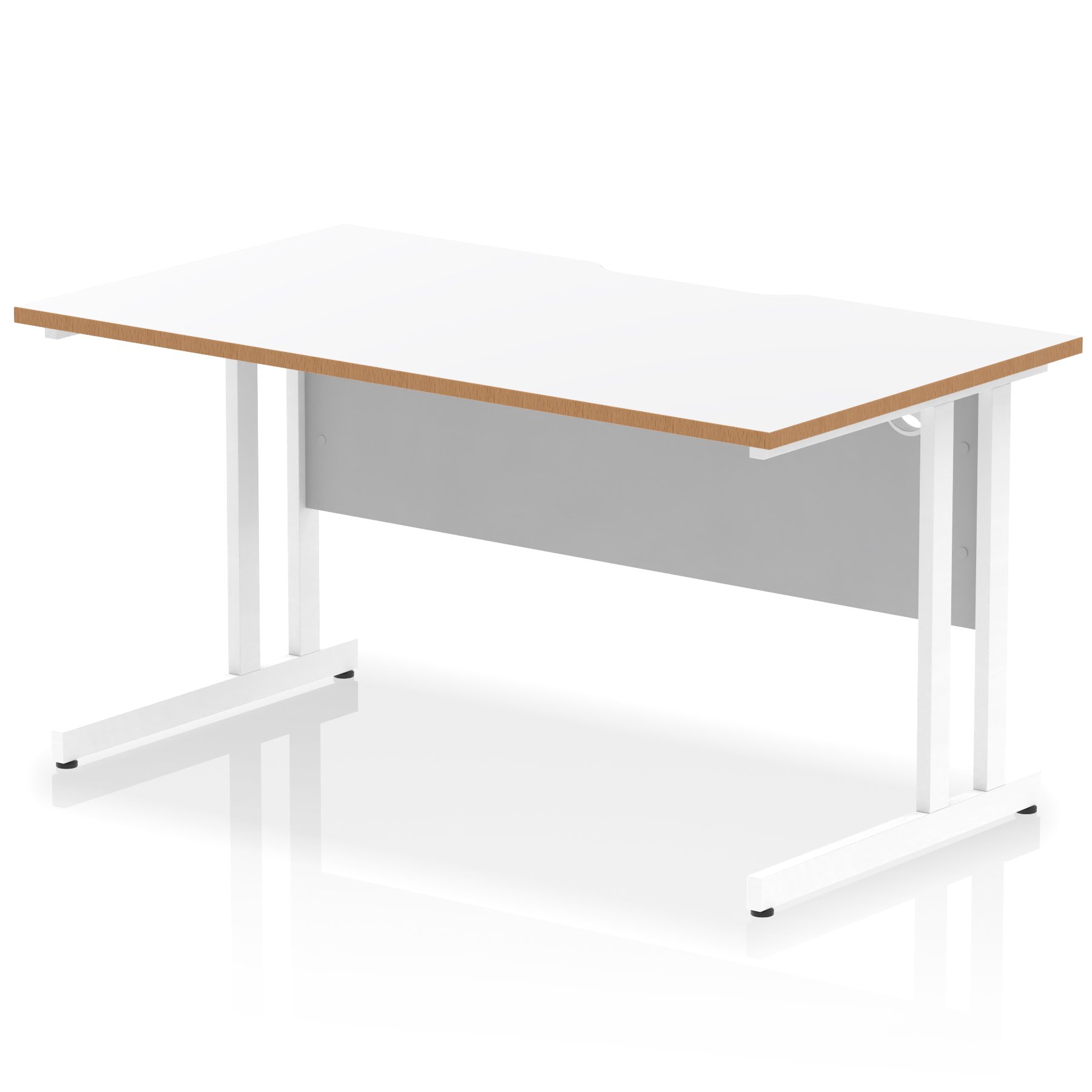 Impulse Scalloped Edge Straight Desk Cantilever Leg