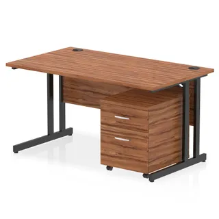 Impulse Cantilever Straight Desk With Mobile Pedestal