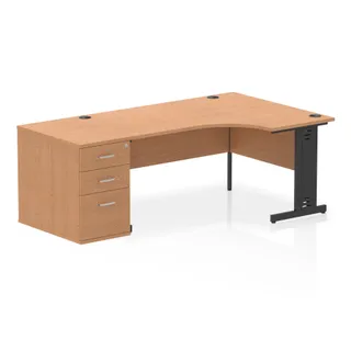 Impulse Cable Managed Crescent Desk Workstation