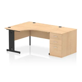 Impulse Cable Managed Crescent Desk Workstation