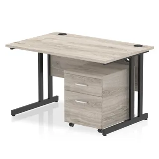 Impulse Cantilever Straight Desk With Mobile Pedestal