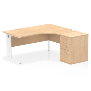 Impulse Cable Managed Crescent Desk Workstation
