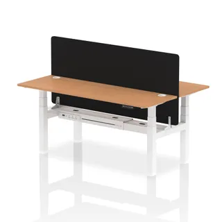 Air Back-to-Back Slimline Height Adjustable Bench Desk - 2 Person