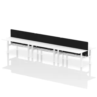 Air Back-to-Back Height Adjustable Bench Desk - 6 Person