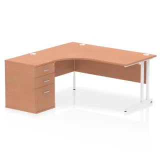 Impulse Cantilever Crescent Desk Workstation