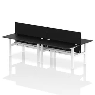 Air Back-to-Back Height Adjustable Bench Desk - 4 Person