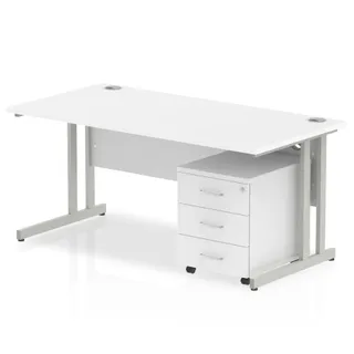 EE - Impulse Cantilever Straight Desk With Mobile Pedestal