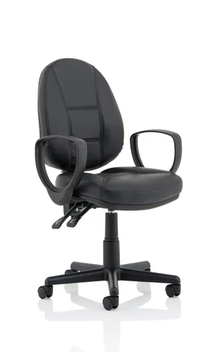 Jackson Medium Back Black Leather Task Operator Office Chair
