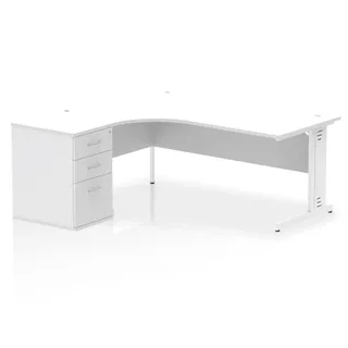 Impulse Cable Managed Crescent Desk Workstation