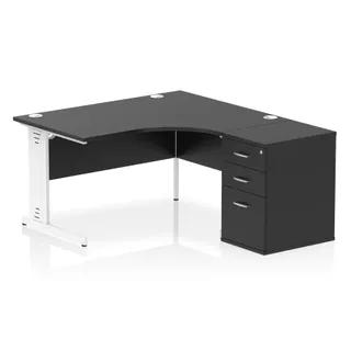 Impulse Cable Managed Crescent Desk Workstation