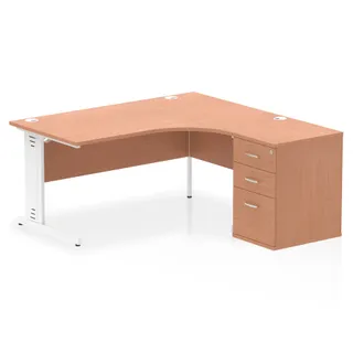Impulse Cable Managed Crescent Desk Workstation