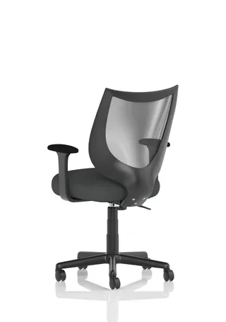 Camden Medium Back Black Mesh Task Operator Office Chair With Arms