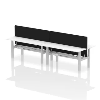 Air Back-to-Back Slimline Height Adjustable Bench Desk - 4 Person