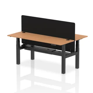 Air Back-to-Back Slimline Height Adjustable Bench Desk - 2 Person