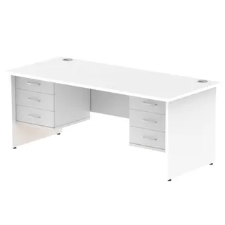 Impulse Panel End Straight Desk With Two Fixed Pedestal