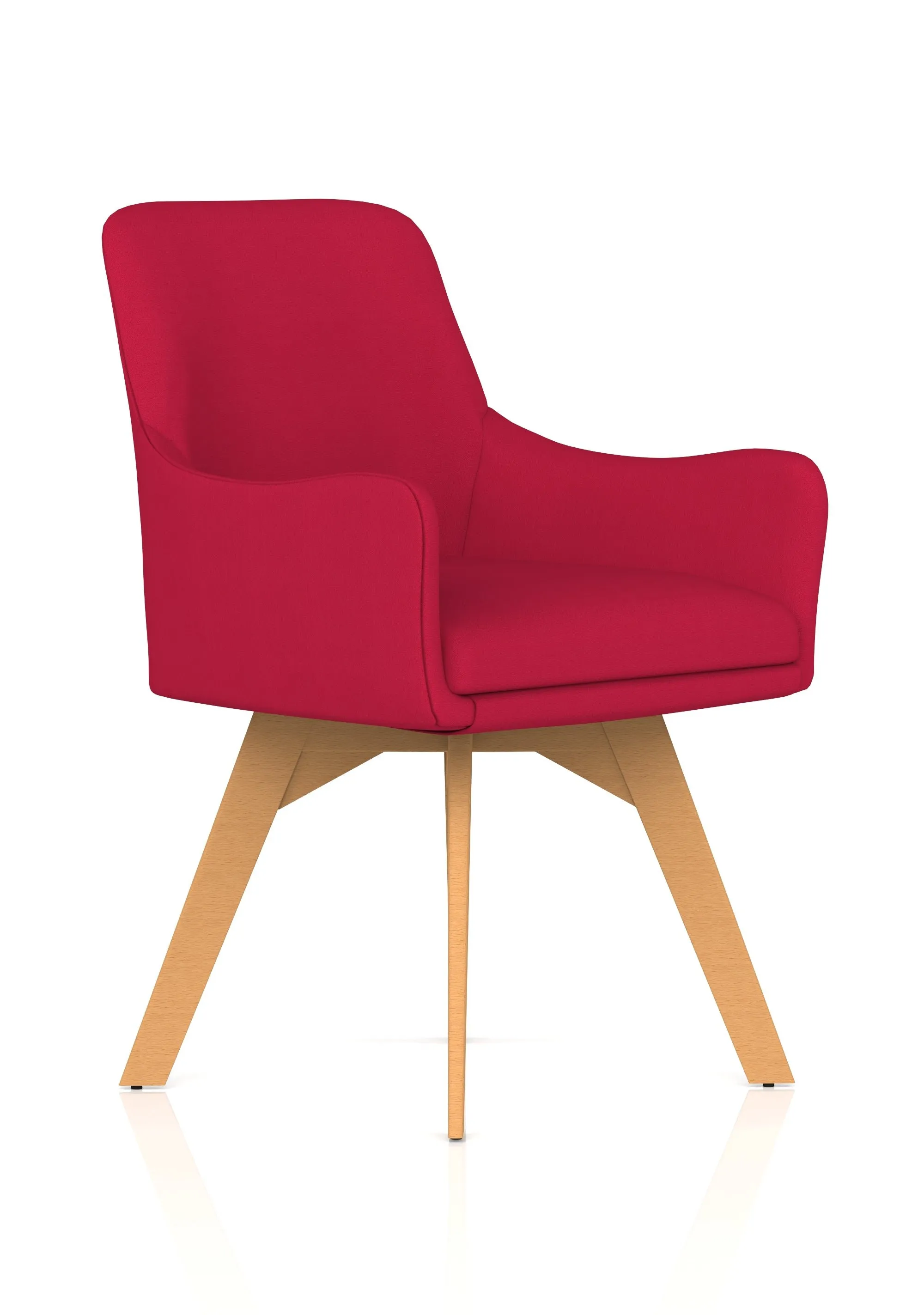 EE - Carmen Grey Fabric Wooden Leg Visitor Chair