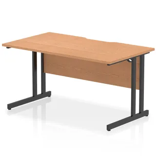 Impulse Scalloped Edge Straight Desk Cantilever Leg