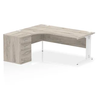 Impulse Cable Managed Crescent Desk Workstation