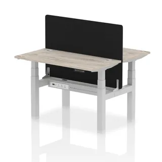 Air Back-to-Back Slimline Height Adjustable Bench Desk - 2 Person