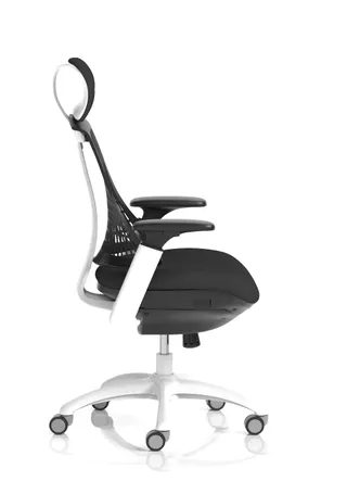 Flex Medium Back White Frame Task Operator Office Chair with Arms