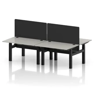 Air Back-to-Back Height Adjustable Bench Desk - 4 Person