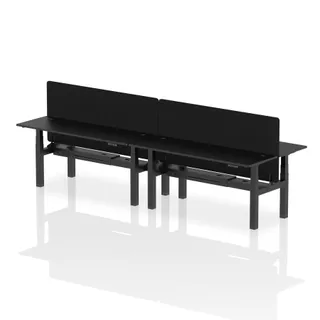Air Back-to-Back Slimline Height Adjustable Bench Desk - 4 Person