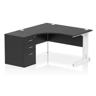 Impulse Cable Managed Crescent Desk Workstation