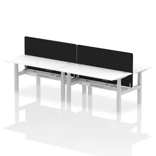 Air Back-to-Back Height Adjustable Bench Desk - 4 Person