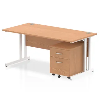 Impulse Cantilever Straight Desk With Mobile Pedestal