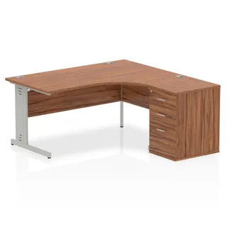 Impulse Cable Managed Crescent Desk Workstation