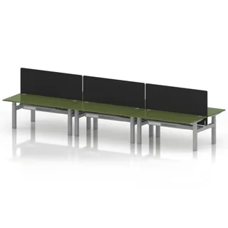 Air Back-to-Back Height Adjustable Bench Desk - 6 Person