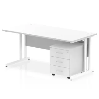 Impulse Cantilever Straight Desk With Mobile Pedestal