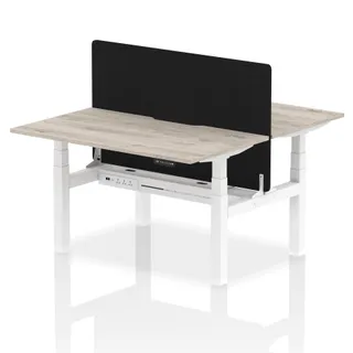 Air Back-to-Back Scalloped Edge Height Adjustable Bench Desk - 2 Person