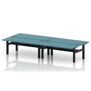 Air Back-to-Back Height Adjustable Bench Desk - 4 Person