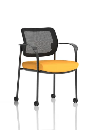 Brunswick Deluxe Medium Back Visitor Office Chair with Arms with Castors