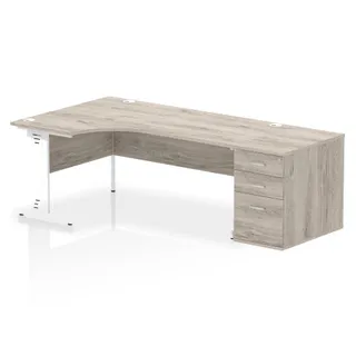 Impulse Cable Managed Crescent Desk Workstation