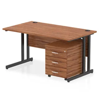 Impulse Cantilever Straight Desk With Mobile Pedestal