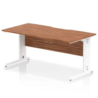 Impulse Scalloped Edge Straight Desk Cable Managed Leg