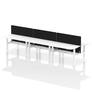 Air Back-to-Back Height Adjustable Bench Desk - 6 Person