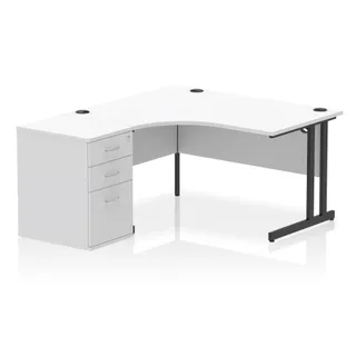 Impulse Cantilever Crescent Desk Workstation