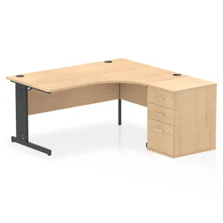 Impulse Cable Managed Crescent Desk Workstation