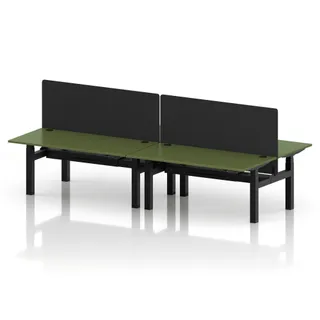 Air Back-to-Back Height Adjustable Bench Desk - 4 Person