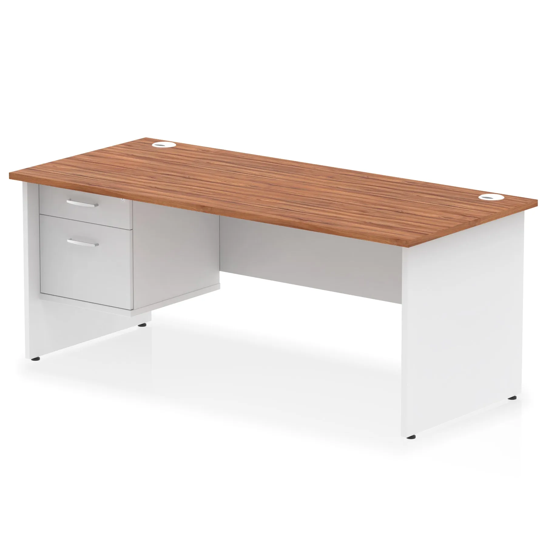 OE - Impulse 1800mm Panel End Straight Desk With Single Fixed Pedestal Two Tone