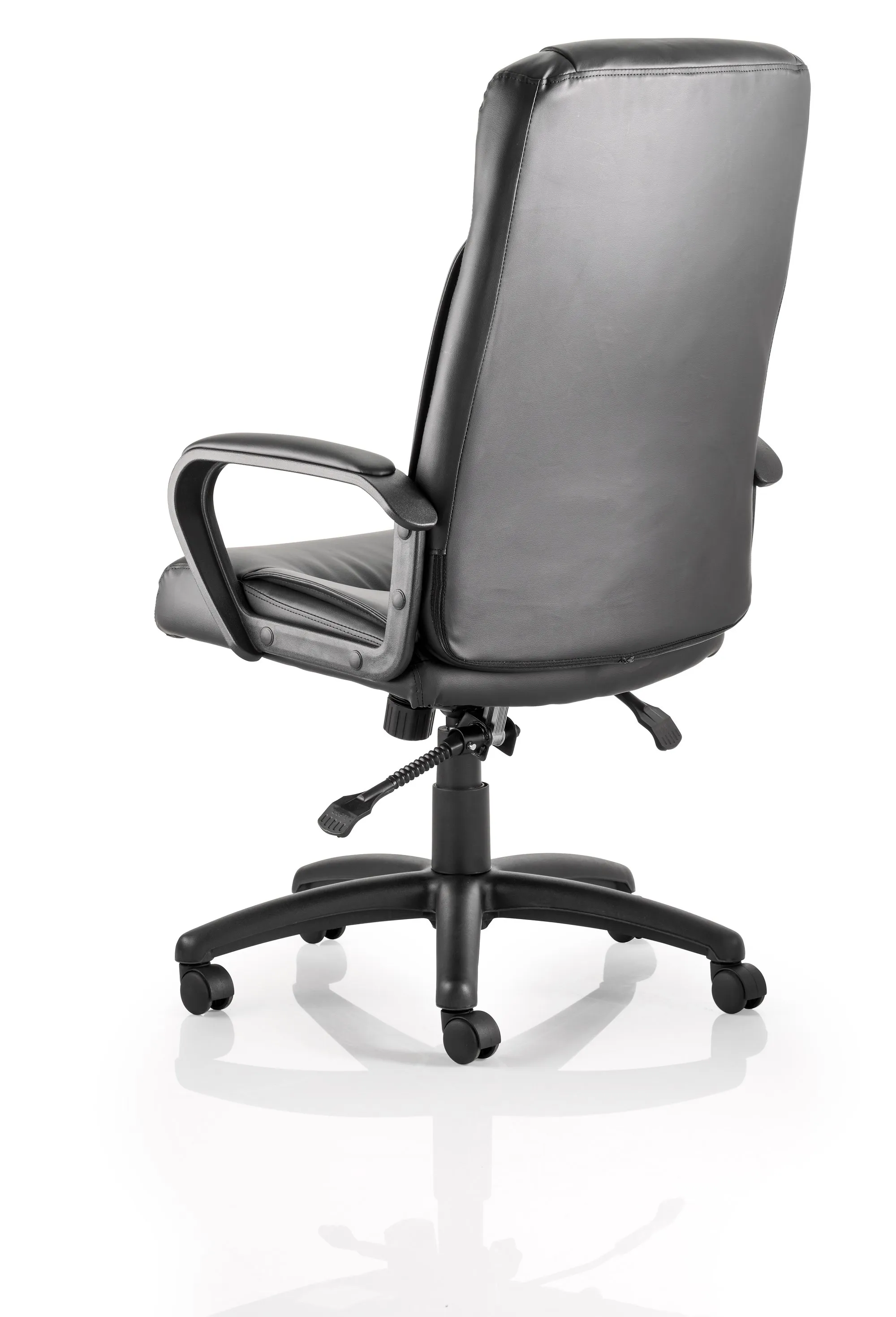 Plaza High Back Executive Black Leather Office Chair with Arms
